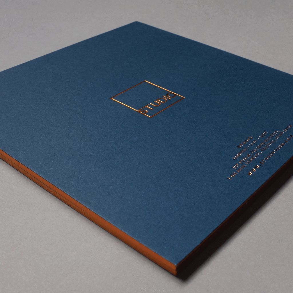 Studio Late night lounge Jazz venue in Hong Kong opening night custom invites, copper edged tipped foil