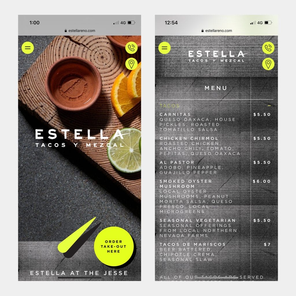 Rushton Smith - Custom Brand Design - Estella Tacos Y Mezcal Restaurant - Custom WordPress Website Brand Design