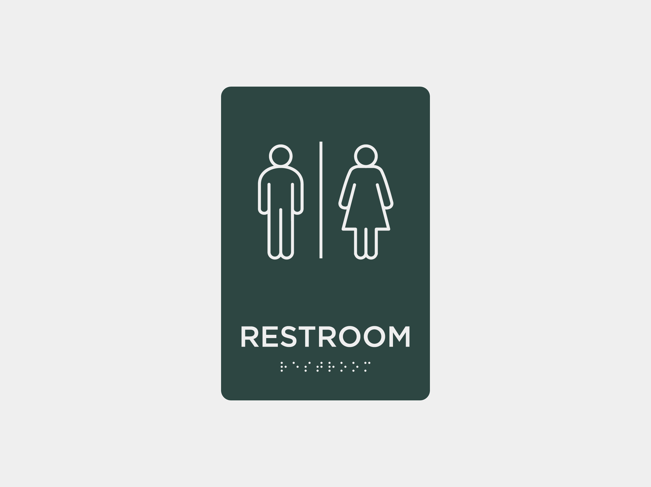ADA Signs - Restroom Pictogram and Typeset Braille